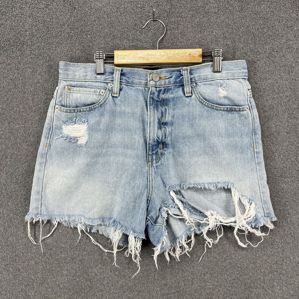BDG Urban Outfitters Shorts Womens 28 Blue Distressed Denim Girlfriend High Rise
